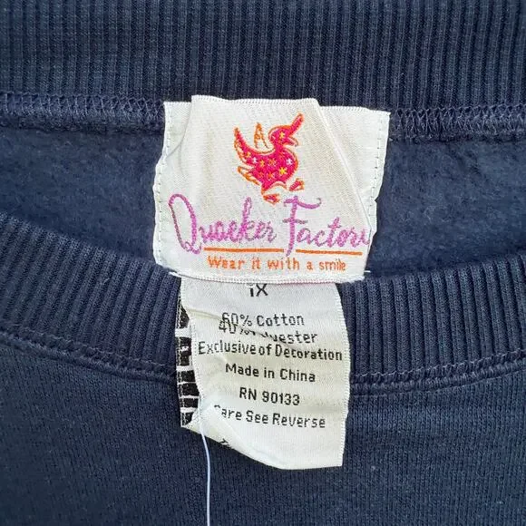 NWT QUACKER FACTORY EMBROIDERED NATIVITY SWEATSHIRT SIZE 1X - Picture 2 of 7